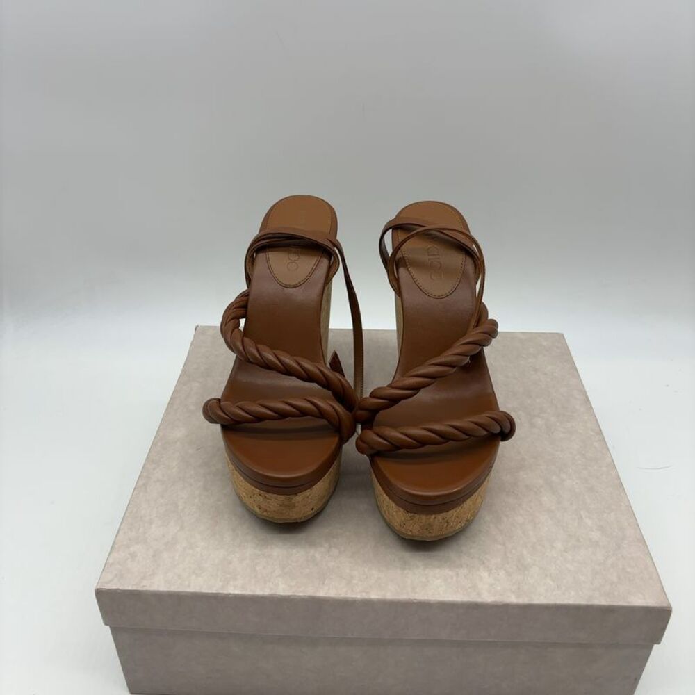 Jimmy Choo Diosa 130 Twisted Leather Wedge Sandals